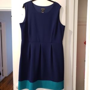 Navy and Teal Sleeveless Dress